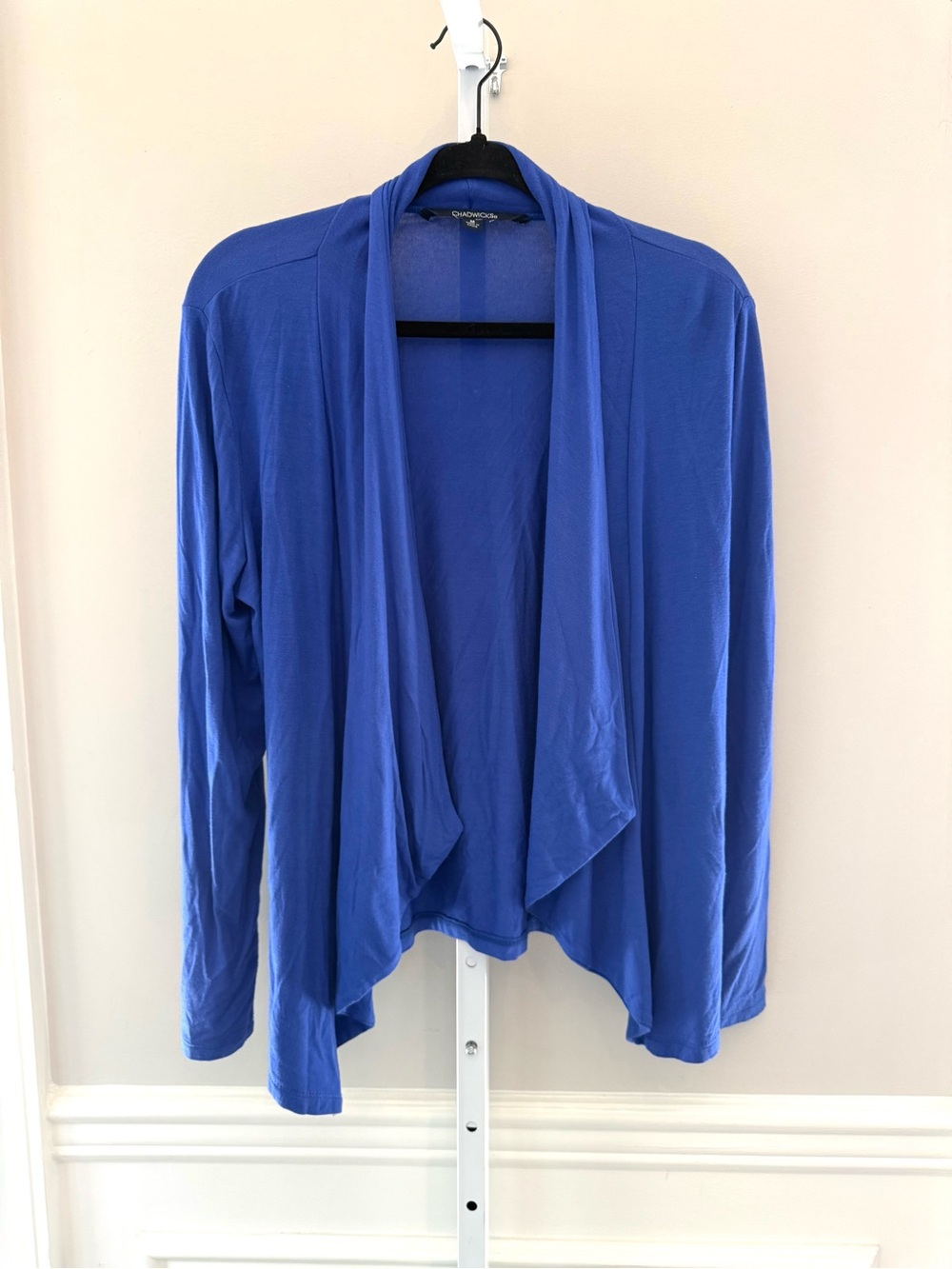 Chadwicks Blue Open-Front Draped Cardigan Sz M Long Sleeve